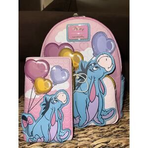 Loungefly Disney Winnie the Pooh Eeyore Balloons Wallet Mini Backpack